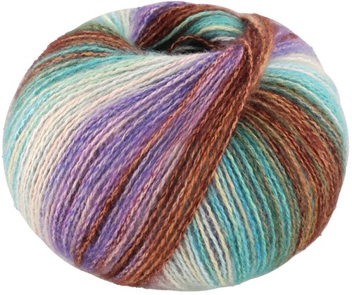Lana Grossa Gianna 001 Türkis/Braun/Violett/Rosa/Mint