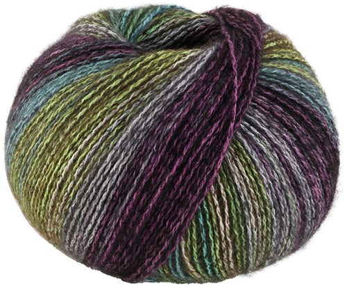 Lana Grossa Gianna 006 Oliv/Grau/Brombeer/Schwarz