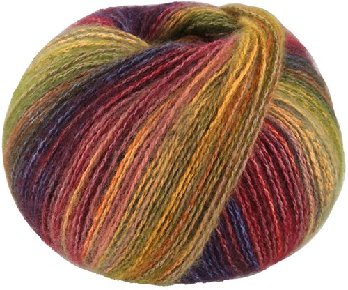 Lana Grossa Gianna 010 Maisgelb/Orange/Dunkelblau/Graugrün/Weinrot