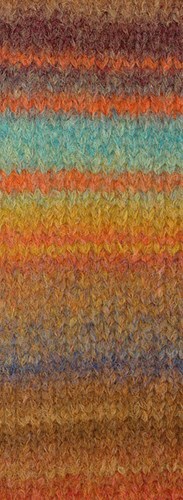 Lana Grossa Gigante Multi 104 Camel/Schokobraun/Orange/Minttürkis/Senfgelb/Ocker/Graubraun/Rost-2