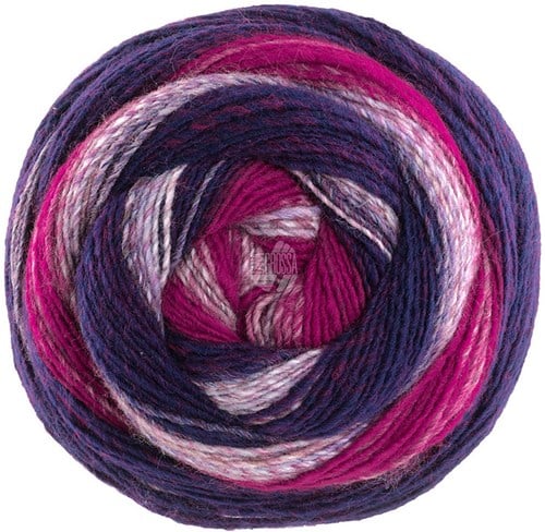 Lana Grossa Gomitolo Fusione 2026 Schwarzrot/Bordeaux/Blaulila/Graubraun/Grau