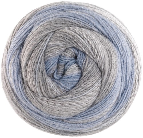 Lana Grossa Gomitolo Gala 4021 Hell-/Graublau/Silber-/Hell-/Mittelgrau