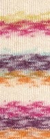 Lana Grossa Gomitolo Hippie 3031 Orange/Brombeer/Helltrkis/Pink/Natur/Limette-2