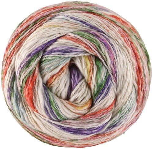 Lana Grossa Gomitolo Hippie 3032 Moosgrn/Rost/Blauviolett/Grn/Hellblau/Natur/Limette