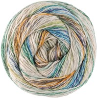 Lana Grossa Gomitolo Hippie 3033 Blaulila/Trkis/Natur/Moosgrn/Ocker/Dunkelgrau/Lindgrn