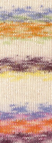 Lana Grossa Gomitolo Hippie 3035 Orange/Brombeer/Natur/Veilchenblau/Hellgrn/Lime-2