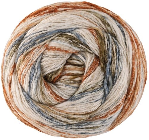 Lana Grossa Gomitolo Hippie 3038 Blaugrau/Umbra/Nougat/Rosabeige/Natur