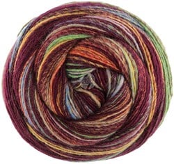 Lana Grossa Gomitolo Magico 3022 Brombeer/Beige/Graublau/Hellgrün/Altrosa/Orange 
