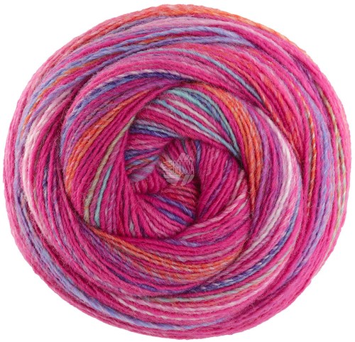 Lana Grossa Gomitolo Magico 3028 Fuchsia/Pink/Grauviolett/Ecru/Graublau/Orange/Türkis/Himmelblau/Rosa