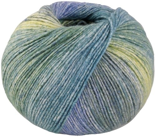 Lana Grossa Gomitolo Mambo 2038 Petrol/Trkis/Jeans-/Veilchenblau/Graugrn/Zitrusgelb/Maigrn