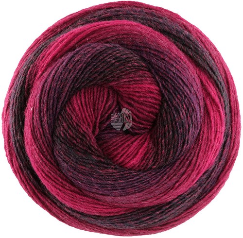 Lana Grossa Gomitolo Versione 452 Schwarzrot/Burgund/Rot/Weinrot