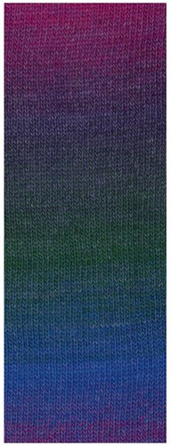 Lana Grossa Gomitolo Versione 454 Tintenblau/Rot-/Dunkelviolett/Fuchsia/Waldgrün-2