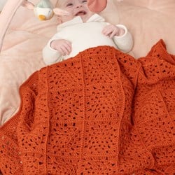 Granny Square Babydecke Kinderbett Unicolor Häkelpaket