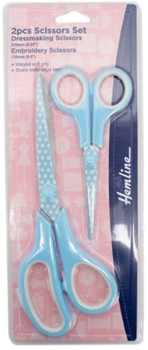 Hemline Set Stoffenschaar (21cm) & Borduurschaar (13,5cm) Blue