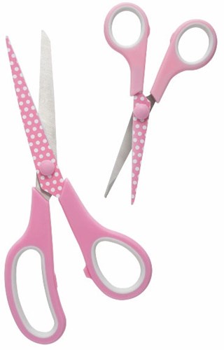 Hemline Set Stoffschere (21cm) & Stickschere  (13,5cm) Pink-2