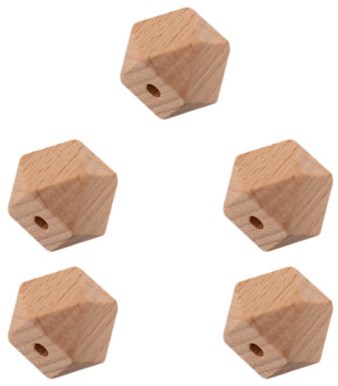 Durable Holz Hexagonperlen 5 Stück 10mm