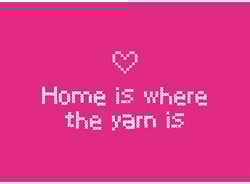 Wollplatz Postkarte - Home is where the yarn is