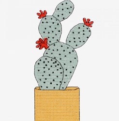 Stickanleitung Kaktus mit Blüten