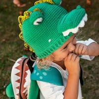 Häkelanleitung Dino Mütze