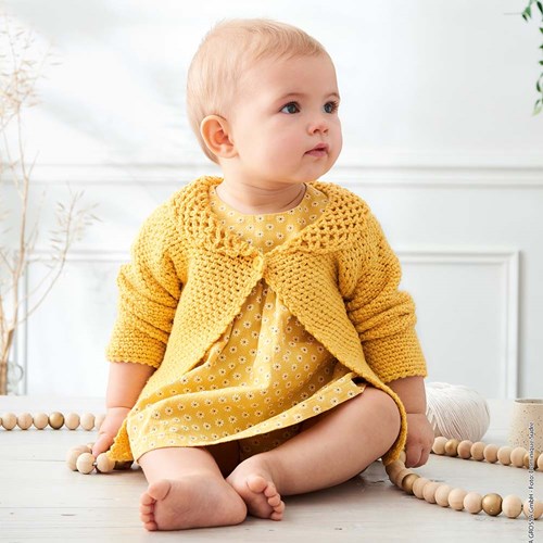 Alta Moda Cotolana Babyjacke Häkelpaket 62/68 Yellow-2