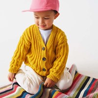 Cool Wool Strickjacke Strickpaket 134/140 Golden Yellow-2