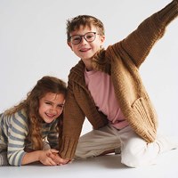 Cool Merino Strickjacke Strickpaket 128/134 Camel