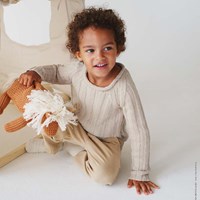 Alta Moda Cotolana Pullover Breites Rippenmuster Strickpaket 104/110 Light Beige