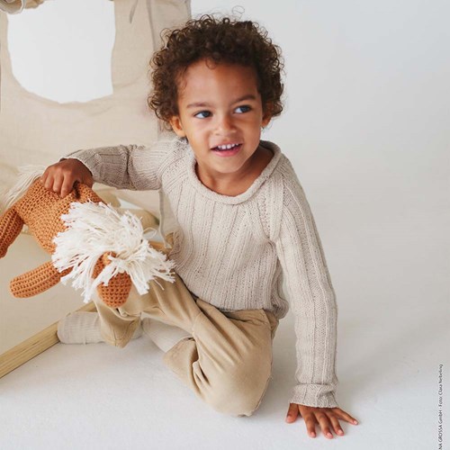 Alta Moda Cotolana Pullover Breites Rippenmuster Strickpaket 104/110 Light Beige