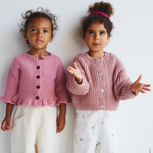 Alta Moda Cotolana Strickjacke Strickpaket 104/110 Old Pink-2