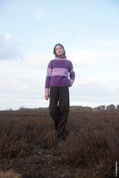 Lana Grossa Spuma Gestreifter Raglanärmel Pullover Strickpaket