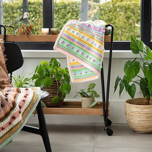 Striped Dot Babydecke Häkelpaket-3
