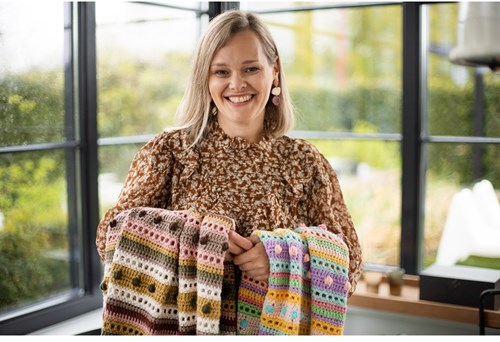 Striped dot deken