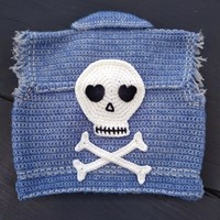 Häkelanleitung Babyweste Jeans-2
