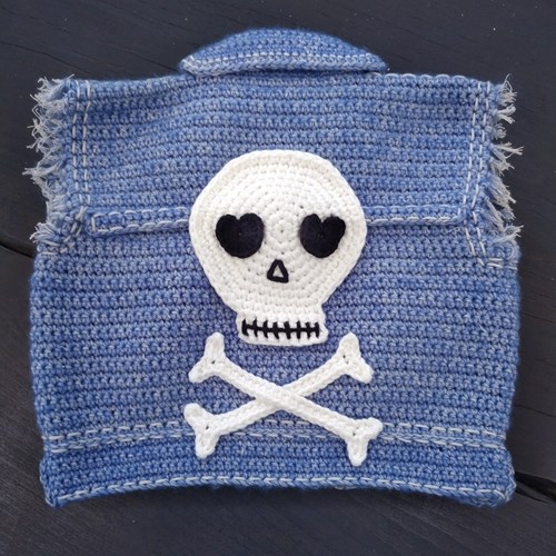 Häkelanleitung Babyweste Jeans-2