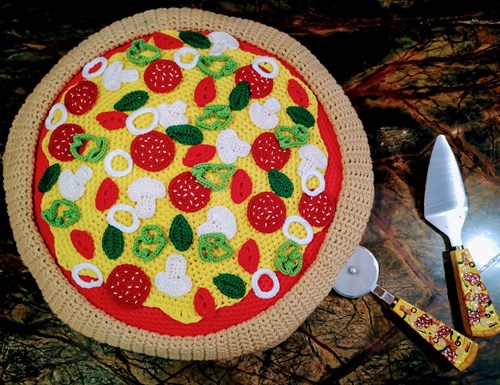 Häkelanleitung Pizza Kissen-2