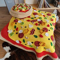 Häkelanleitung Pizza Decke