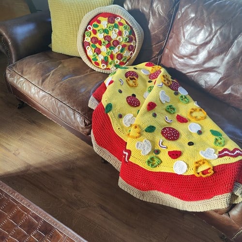 Häkelanleitung Pizza Decke