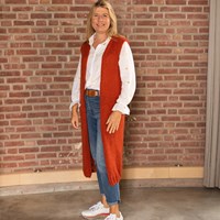 Bea Langer Cardigan ohne Ärmel Strickpaket 2 Chestnut S