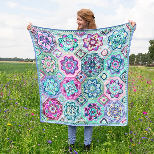 Persian Tiles Janie Crow Lavender Fields Decke Häkelpaket