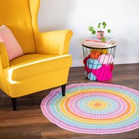 Runder Teppich Skye Häkelpaket 1 Rainbow Dots-3