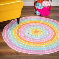 Runder Teppich Skye Häkelpaket 1 Rainbow Dots