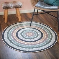 Runder Teppich Skye Häkelpaket 2 Natural Dots