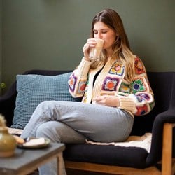 Granny Square Jacke à la Chloë Häkelpaket 2 Cream XS/S