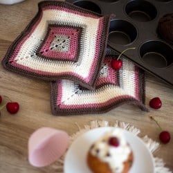 Häkelanleitung Topflappen Kirschschnitte