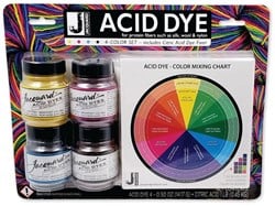 Jacquard Wollfarbeset inkl. Zitronensure Yellow, Turquoise, Red & Black