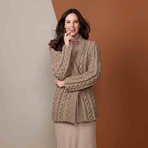 Ultralight Merino Zopfjacke Strickpaket 2 L-2