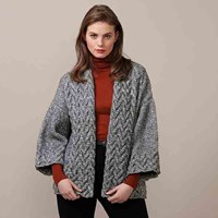 Ultralight Merino Kimono Zopfjacke Strickpaket 2 XXL-2