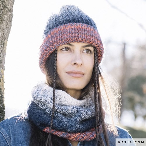 Katia Knit Ensemble 403 Off-white/Black/Red/Ochre-3