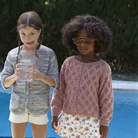 Veganette Kinderjacke Strickpaket 2 8 jaar Rose-Wine / Red-Ochre-2