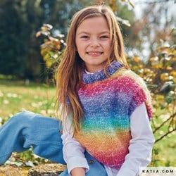 Katia Funny Azteca Kinder-Pelerine-Strickanleitung